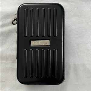 Salvatore Ferragamo Glossy Black Ridged Hard Case